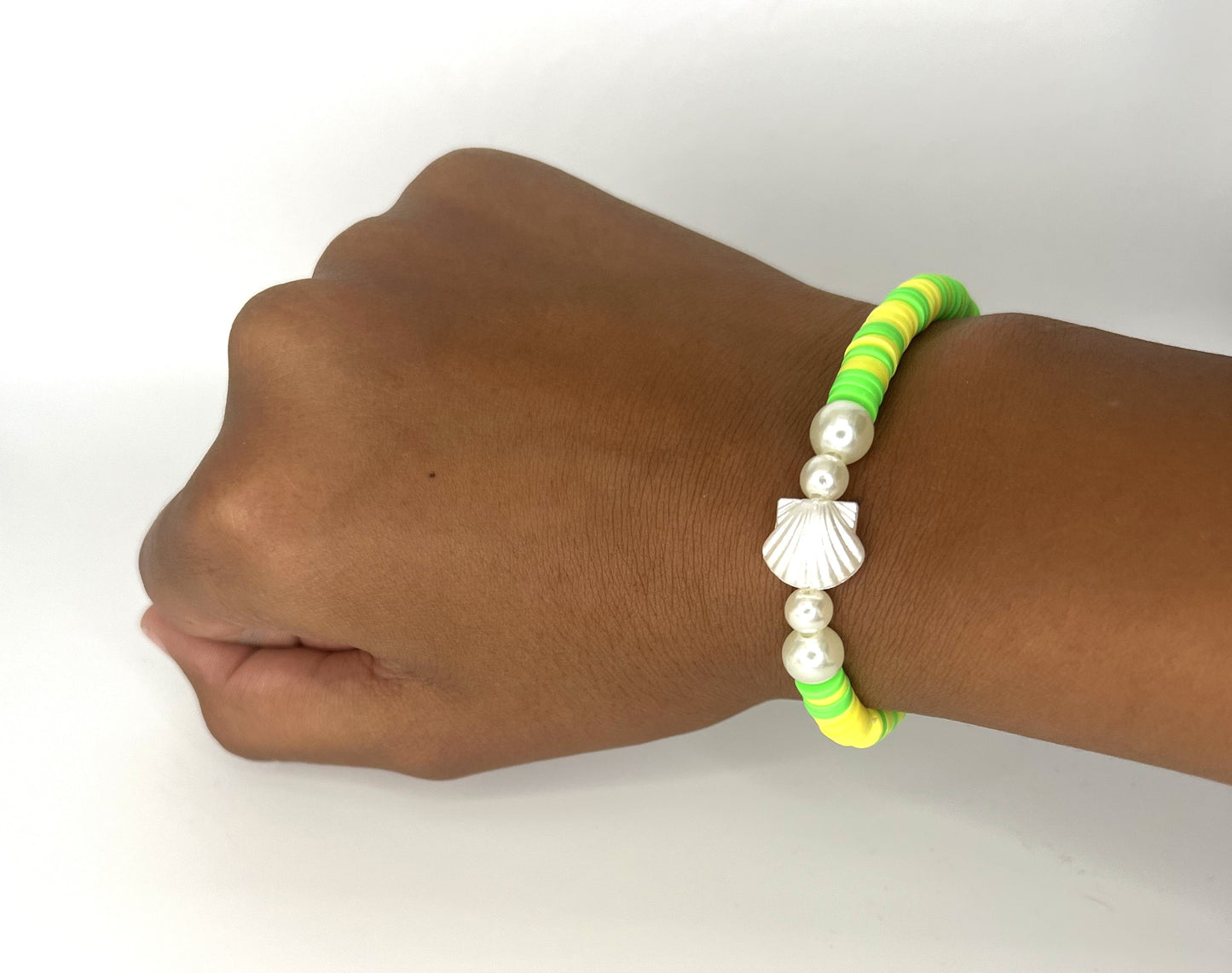 Neon Seashell Charm Bracelet