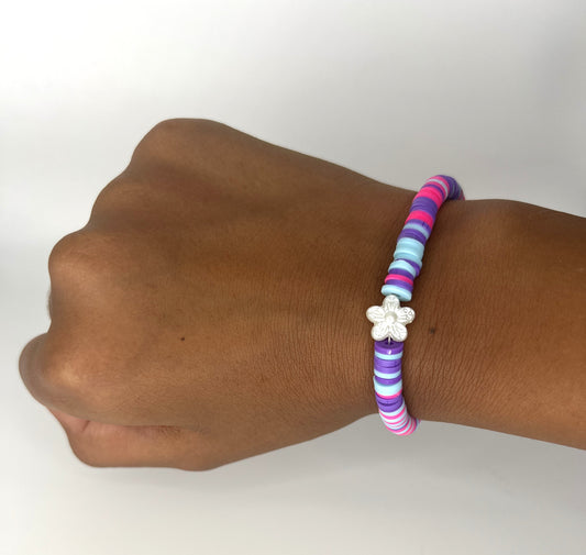 Purple Bloom Charm Bracelet